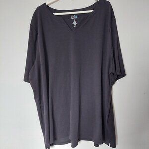 Croft & Barrow Women's 3X V-neck T-shirt in Black Cotton Blend